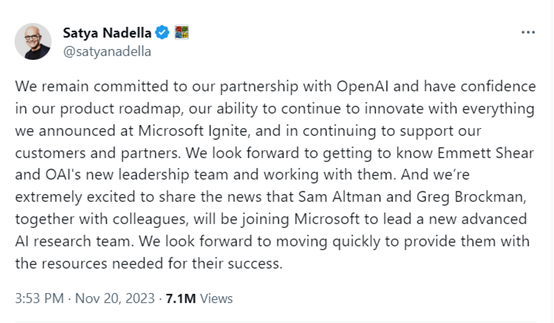官宣！Sam Altman加入微軟，OpenAI臨時(shí)CEO曝光，回顧董事會(huì)‘’政變‘’始末
