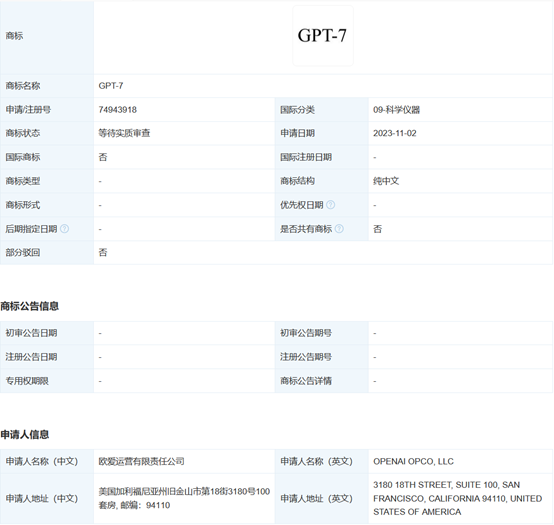 OpenAI在中國(guó)，申請(qǐng)GPT-6、GPT-7商標(biāo)
