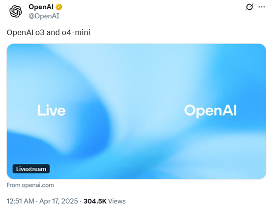 剛剛，o4-mini發(fā)布！OpenAI史上最強、最智能模型